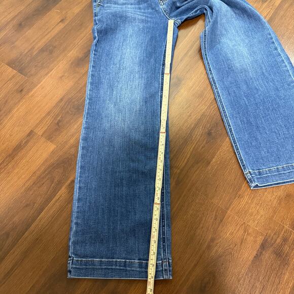 Judy Blue Wide Leg Jeans Medium Wash Boho Casual Minimalist Western Sz 15/32 - Picture 4 of 7